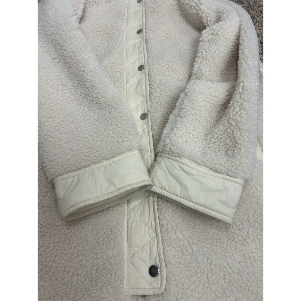 ATHLETA Cozy Day Hybrid Coat Sherpa Size Large Chantilly Cream - Picture 11 of 13
